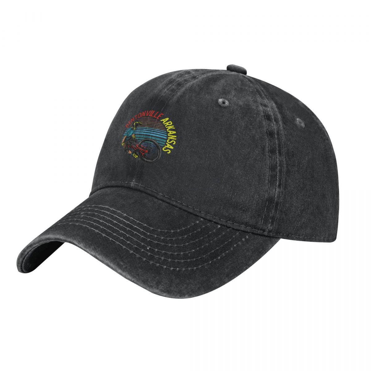 Mountain Biking Bentonville Arkansas - Gorra de béisbol Vintage Retro Bentonville